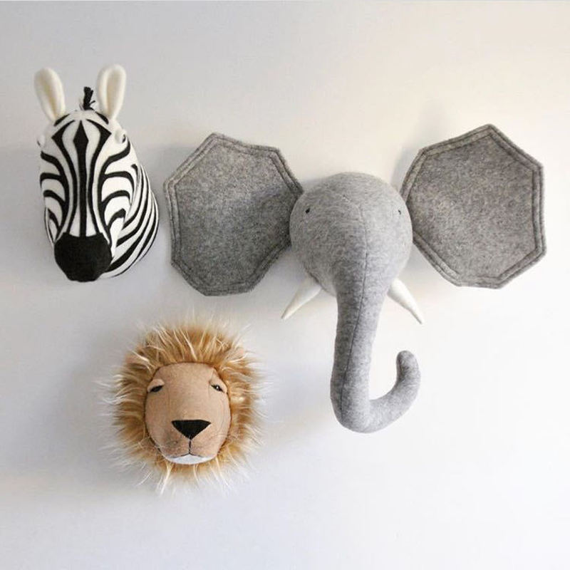 Kids Toys Elephant - زيبرا/الفيل/الزرافة ثلاثية الأبعاد الحيوان رئيس جدار