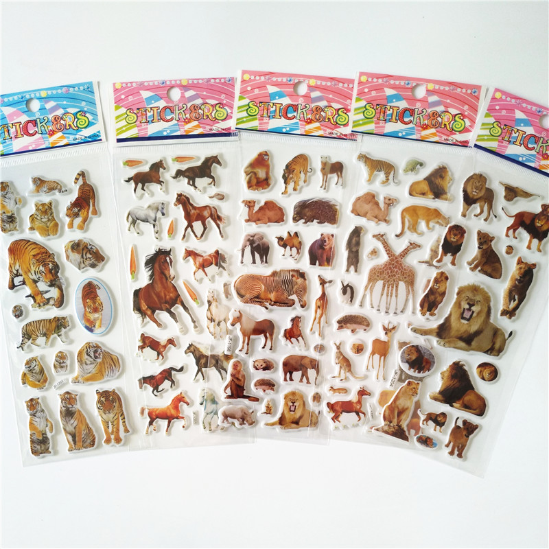 Kids Toys Elephant - 6 قطعة ملصقات نمط الحيوانات البرية