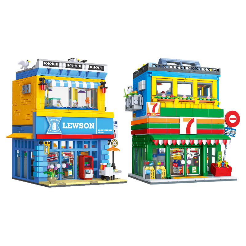 مجموعة بناء متجر صغير في شارع  - مراجعة Kids Toys Stores وسعره