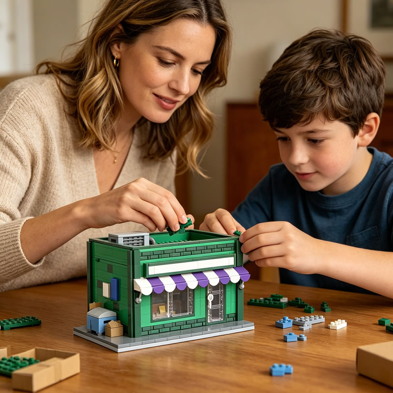 مكعبات بناء MOC، نموذج متجر شا - مراجعة Kids Toys Stores وسعره