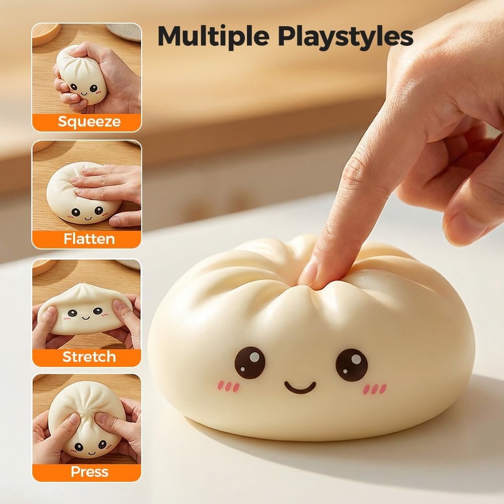 كرة ضغط كبيرة على شكل زلابية م - مراجعة Kids Toys Dumplings وسعره